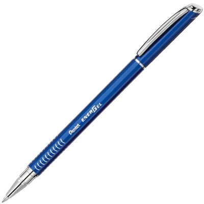 Ручка гелевая Pentel 'EnerGel' Metal Lite Cap 0.7мм металлический корпус Blue с прозрачным футляром в блистере