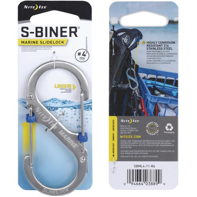 Карабин стальной с блокировкой Nite Ize S-Biner® Marine SlideLock® 4 серебристый
