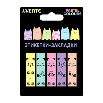 Закладки deVENTE 12х45мм&nbsp;&nbsp;5 х20шт 'Cats' 'Pastel' пластиковые