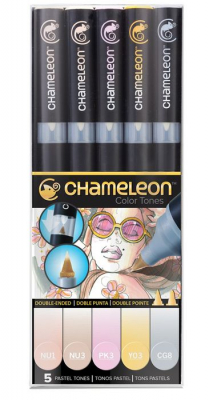 Маркеры художественные спиртовые Chameleon Color Tones 5цв пастельные тона