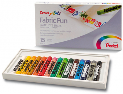 Пастель для ткани Pentel Arts Fabric Fun 15цв в картонной коробке