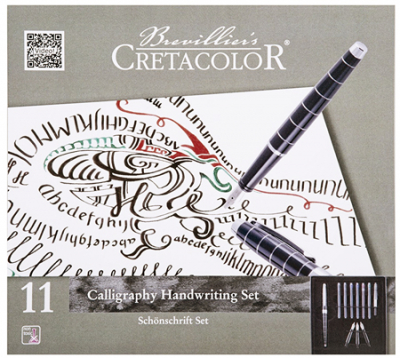 Набор для каллиграфии Cretacolor ручка перьевая +3пера +сменные картриджи 6шт +конвертер