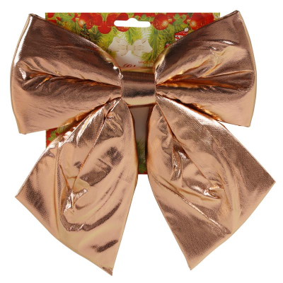 Бант 21см текстиль розовое золото
