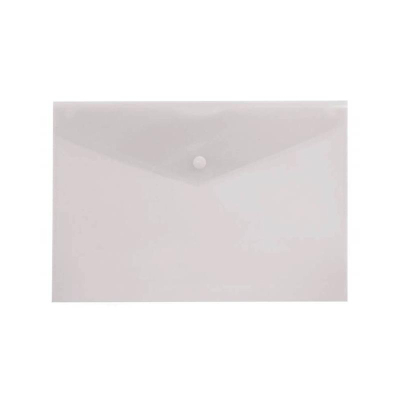 Папка-конверт на кнопке A5 Бюрократ пластиковая 180мкм прозрачная бесцветная