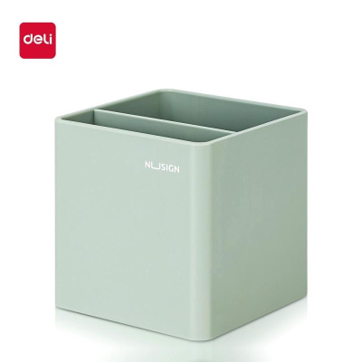 Подставка для принадлежностей Deli 'Nusign' 2 отделения  8x 9x 8см зеленая