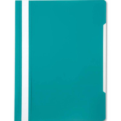 Скоросшиватель пластиковый A4 с прозрачной обложкой Бюрократ 160/120мкм глянцевый бирюзовый