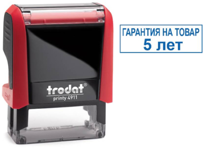 Оснастка для штампа 38х14мм Trodat Printy 4911P4 красный корпус