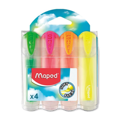Текст-маркеры Maped Fluo Peps Soft Translucent 1-5.0мм  4цв в блистере