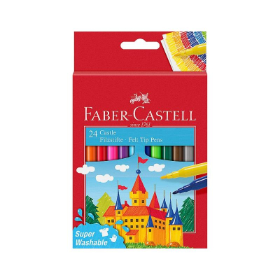 Фломастеры  24цв Faber-Castell 'Замок' SuperWashable в картонной коробке
