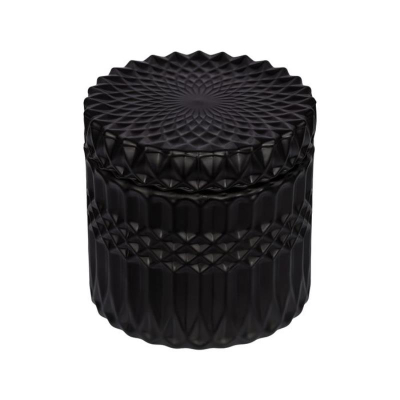 Банка декоративная Stilerra home 10.5х10.5см с крышкой черная стекло
