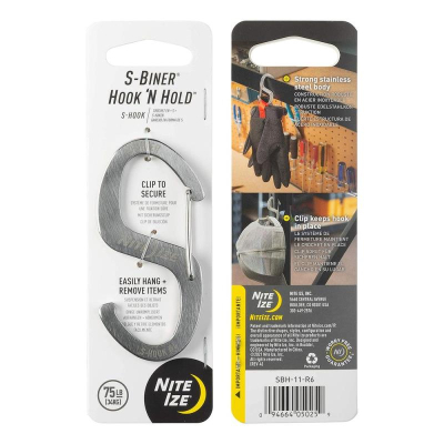 Карабин стальной с крюком Nite Ize S-Biner® Hook 'N Hold S-Hook 4 серебристый
