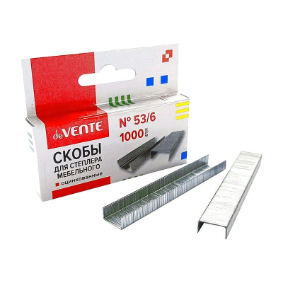 Скобы для мебельного степлера №53/ 6 deVENTE 1000шт оцинкованные