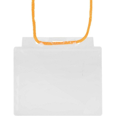 Держатель для бэйджа/ID-карты горизонтальный 100х75мм Attache на желтом шнуре 90см