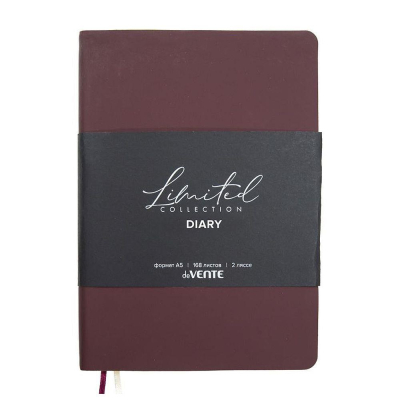 Ежедневник A5 deVENTE 'Nobile' 272стр в клетку гибкая обложка искусственная Soft touch кожа бордовый