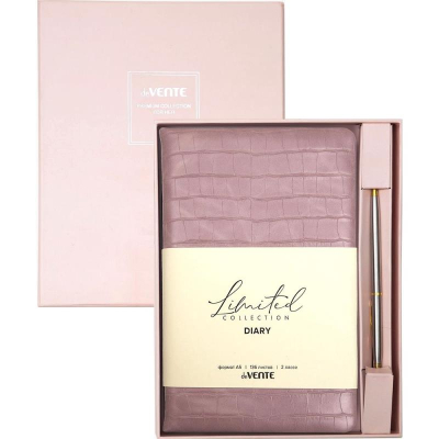 Набор подарочный Ежедневник A5 deVENTE 'Barbara' 272стр тонированный блок +шариковая ручка розовый в подарочной коробке