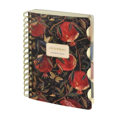 Записная книжка A5 120л линейка/точка/без линовки на гребне BrunoVisconti® 'Art Journal' 'Гранат' тонированный блок твердая обложка с разделителями