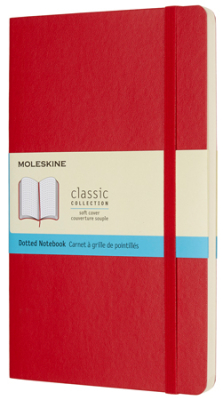 Записная книжка A5  96л в точку Moleskine® Classic Soft Large мягкая обложка на резиновой застежке красная
