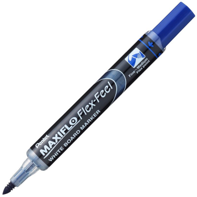 Маркер для доски Pentel 'Maxiflo' Flex-Feel с гибким наконечником  1.0-5.0мм с подкачкой чернил синий