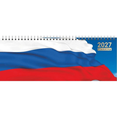 Планинг&nbsp;&nbsp;2027&nbsp;&nbsp;30х10см Lamark 128стр на гребне картонная обложка 'Россия'