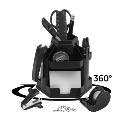 Набор настольный 17 предметов Attache JC805 вращающийся черный