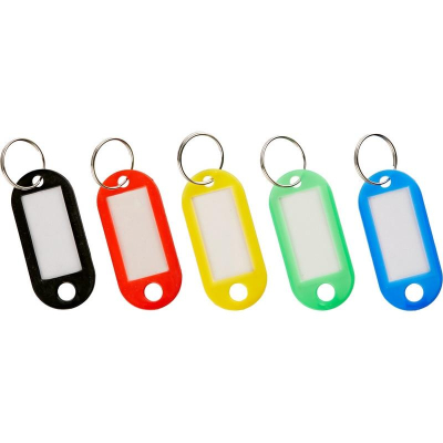Бирка для ключей Attache пластиковая 50х22мм  цвета ассорти  10шт