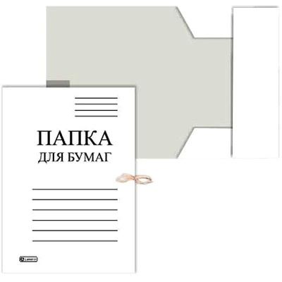 Папка на завязках картонная 400г Lamark до 250л мелованная белая