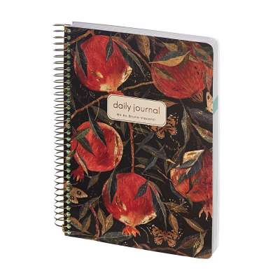 Ежедневник A5 BrunoVisconti® 'Cute diary' 272стр твердая обложка на спирали 'Flora' Гранат