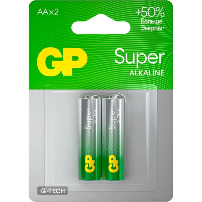 Батарейка GP&nbsp;&nbsp;1.5V AA/LR6 Super Alkaline&nbsp;&nbsp;2шт в блистере