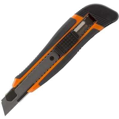 Нож макетный 18мм Lamark + 2 лезвия металлические направляющие лезвия в блистере