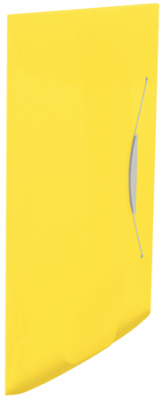 Папка с резиновой застежкой пластиковая A4 до 150л с 3 клапанами Esselte Vivida PP 0.5мм желтая