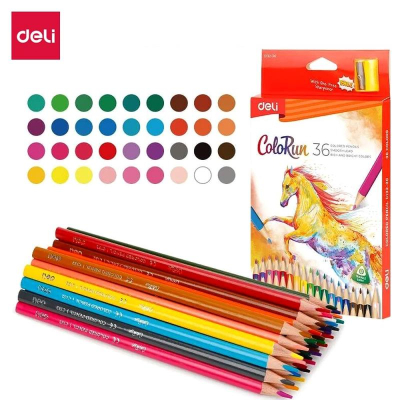 Карандаши&nbsp;&nbsp;36цв Deli 'ColoRun' трехгранные +точилка в&nbsp;&nbsp;картонной коробке