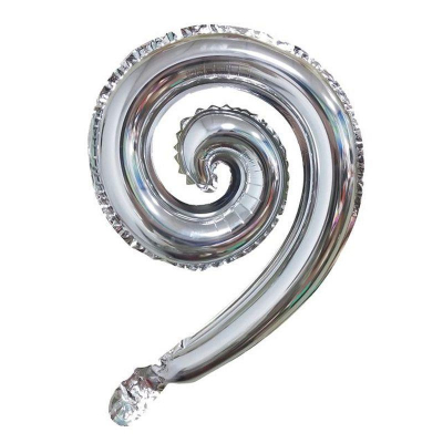 Шар воздушный фольгированный Спираль серебро Веселуха 43х30см
