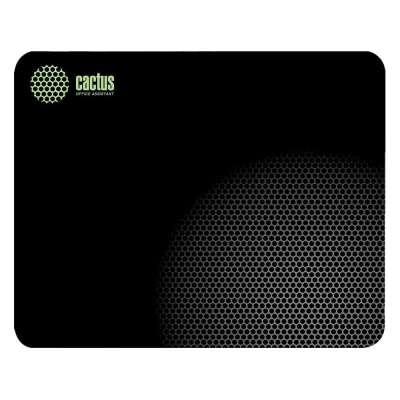 Коврик для мыши с текстильным покрытием Cactus 300х250х3мм 'Black Mesh'