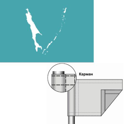 Флаг&nbsp;&nbsp;Сахалинской области 135х90см для древка - карман d-3см