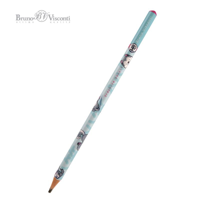 Карандаш BrunoVisconti® 'ArtGraphix' HB трехгранный полимерный корпус 'Kawaii Animals' Щенок