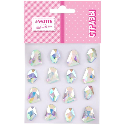 Стразы deVENTE 'Геометрия' 16шт ассорти форм размеров радужные акриловые самоклеящиеся