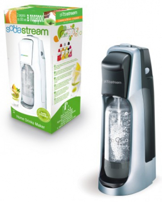 Сифон Sodastream Jet +CO2 на 60л набор + пластиковая бутылка 1.0л серебристый