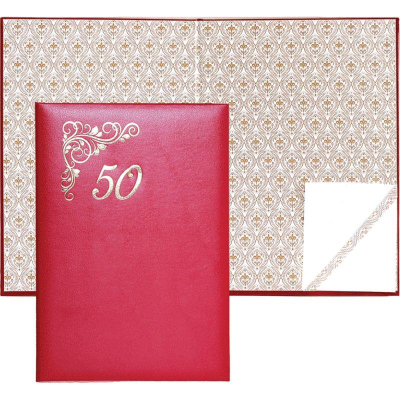 Папка адресная '50' deVENTE с виньеткой бумвинил красная