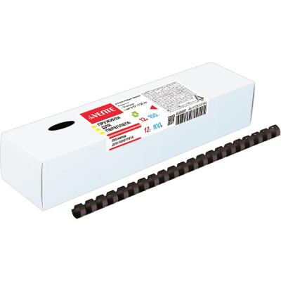 Пружина пластиковая deVENTE 12мм 56-80 листов черная 100шт