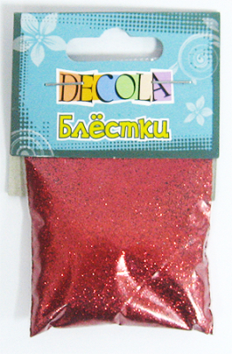 Глиттер Decola  0.3мм 20г  красный