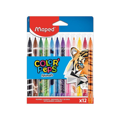 Фломастеры  12цв Maped Color'peps 'Animals' в картонной коробке