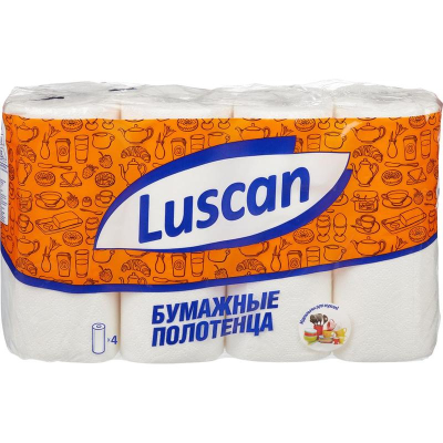 Полотенце бумажное Luscan 2 слоя  50л 25х22см 4рул с тиснением