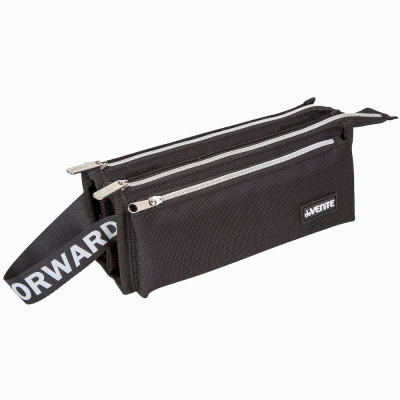 Пенал прямоугольный deVENTE 21х10х7см полиэстер 2 отделения на молнии 'Moving Forward' Black