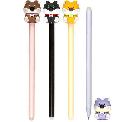 Ручка гелевая стираемая deVENTE 0.5мм 'Doggy' синяя 4 дизайна ассорти