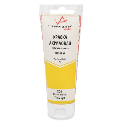 Краска акриловая матовая Vista-Artista Studio 75мл желтая светлая