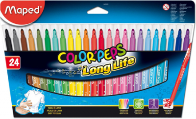 Фломастеры  24цв Maped Color'peps Long Life в картонной коробке