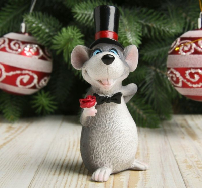 Мышка джентльмен 10.5х5х7.5см полистоун