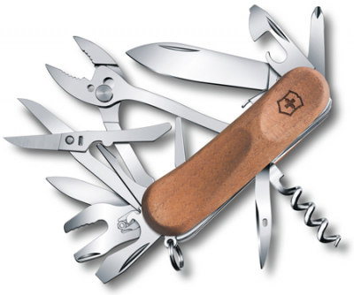 Нож  85мм Evolution 19 функций Wood-S557 блокировка лезвия деревянная рукоятка