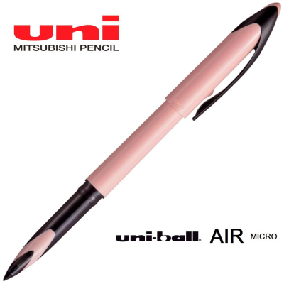 Роллер с изменяемой шириной линии Uni-Ball AIR линия 0.28-0.45мм одноразовый черный розовый песок корпус