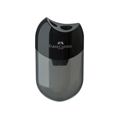 Точилка 2 диаметра Faber-Castell с контейнером черная